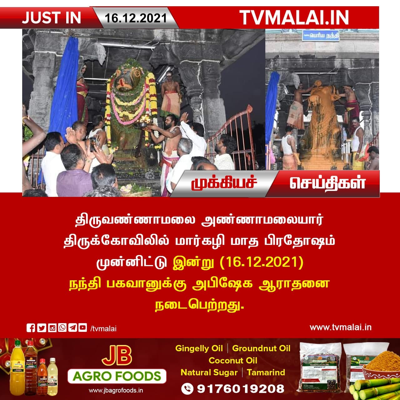 திருவண்ணாமலை அண்ணாமலையார் கோவிலில் – மார்கழி பிரதோஷம்