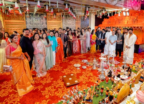 Kalyanaraman Family hosts star-studded Navratri Puja in Thrissur, Kerala