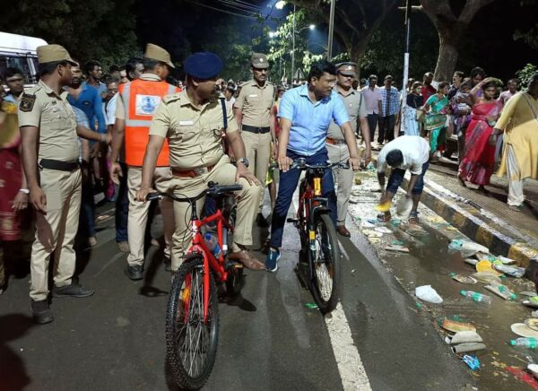 திருவண்ணாமலை கிரிவல பாதையை நேற்று மாவட்ட ஆட்சித்தலைவர்‌ ஆய்வு செய்தார்‌!