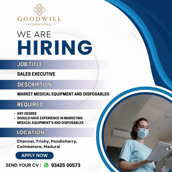 GoodWill International is Hiring for Sales Executive!