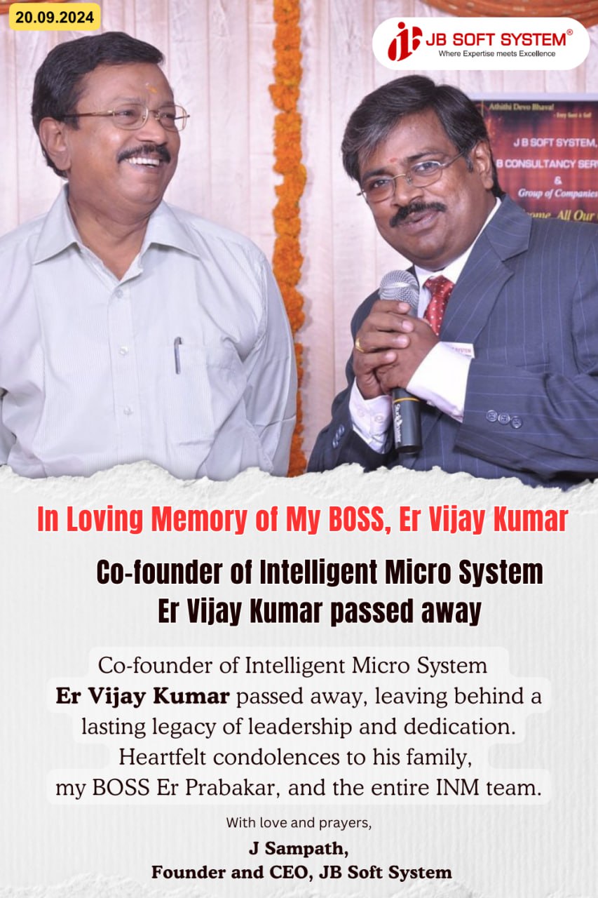 Co-founder of Intelligent Micro System Er Vijay Kumar passed away